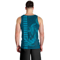 Aloha Hawaii Whale Kakau and Polynesian Tattoo Men Tank Top Light Blue Color LT03 - Polynesian Pride