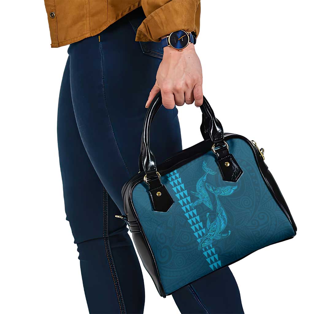 Aloha Hawaii Whale Kakau and Polynesian Tattoo Shoulder Handbag Light Blue Color LT03 - Polynesian Pride
