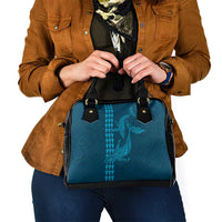 Aloha Hawaii Whale Kakau and Polynesian Tattoo Shoulder Handbag Light Blue Color LT03 - Polynesian Pride