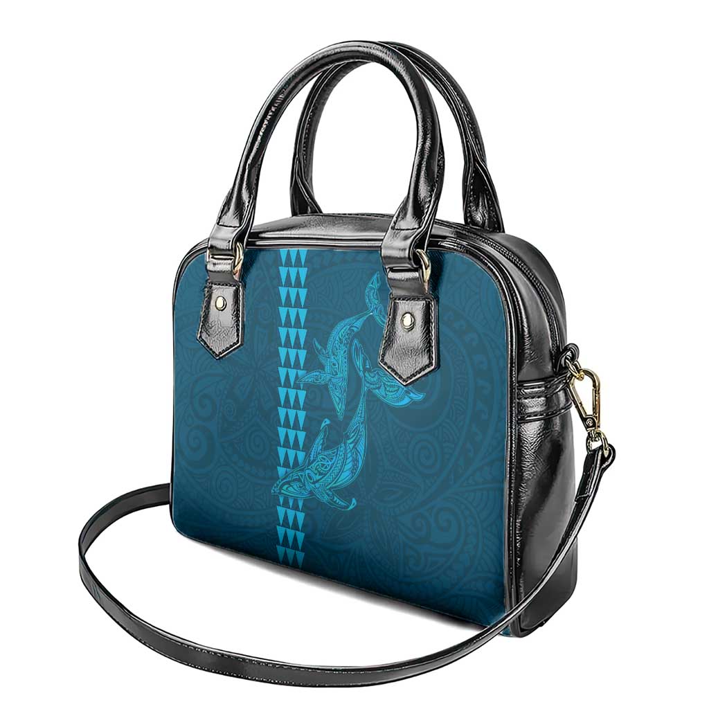 Aloha Hawaii Whale Kakau and Polynesian Tattoo Shoulder Handbag Light Blue Color LT03 - Polynesian Pride
