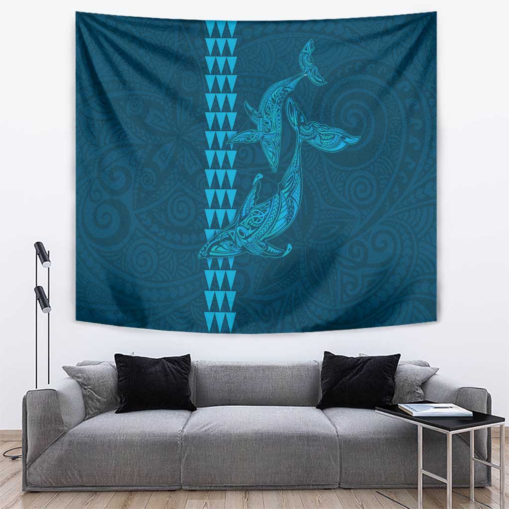 Aloha Hawaii Whale Kakau and Polynesian Tattoo Tapestry Light Blue Color LT03 Light Blue - Polynesian Pride
