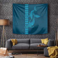 Aloha Hawaii Whale Kakau and Polynesian Tattoo Tapestry Light Blue Color LT03 - Polynesian Pride