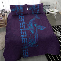Aloha Hawaii Whale Kakau and Polynesian Tattoo Bedding Set Purple Color LT03 - Polynesian Pride