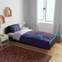 Aloha Hawaii Whale Kakau and Polynesian Tattoo Bedding Set Purple Color LT03 - Polynesian Pride