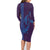 Aloha Hawaii Whale Kakau and Polynesian Tattoo Family Matching Long Sleeve Bodycon Dress and Hawaiian Shirt Purple Color