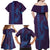 Aloha Hawaii Whale Kakau and Polynesian Tattoo Family Matching Off Shoulder Maxi Dress and Hawaiian Shirt Purple Color