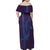 Aloha Hawaii Whale Kakau and Polynesian Tattoo Family Matching Off Shoulder Maxi Dress and Hawaiian Shirt Purple Color