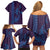 Aloha Hawaii Whale Kakau and Polynesian Tattoo Family Matching Off Shoulder Short Dress and Hawaiian Shirt Purple Color