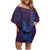 Aloha Hawaii Whale Kakau and Polynesian Tattoo Family Matching Off Shoulder Short Dress and Hawaiian Shirt Purple Color