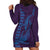 Aloha Hawaii Whale Kakau and Polynesian Tattoo Hoodie Dress Purple Color