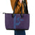 Aloha Hawaii Whale Kakau and Polynesian Tattoo Leather Tote Bag Purple Color