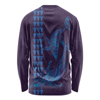 Aloha Hawaii Whale Kakau and Polynesian Tattoo Long Sleeve Shirt Purple Color LT03 - Polynesian Pride