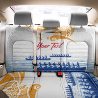 Personalised Hawaiki Nui Va'a French Polynesian Pattern Back Car Seat Cover White Color LT03 - Polynesian Pride