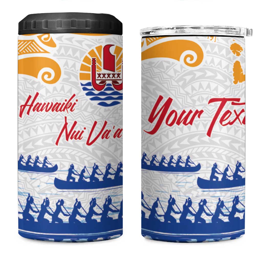 Personalised Hawaiki Nui Va'a French Polynesian Pattern 4 in 1 Can Cooler Tumbler White Color LT03 One Size: 16 oz White - Polynesian Pride