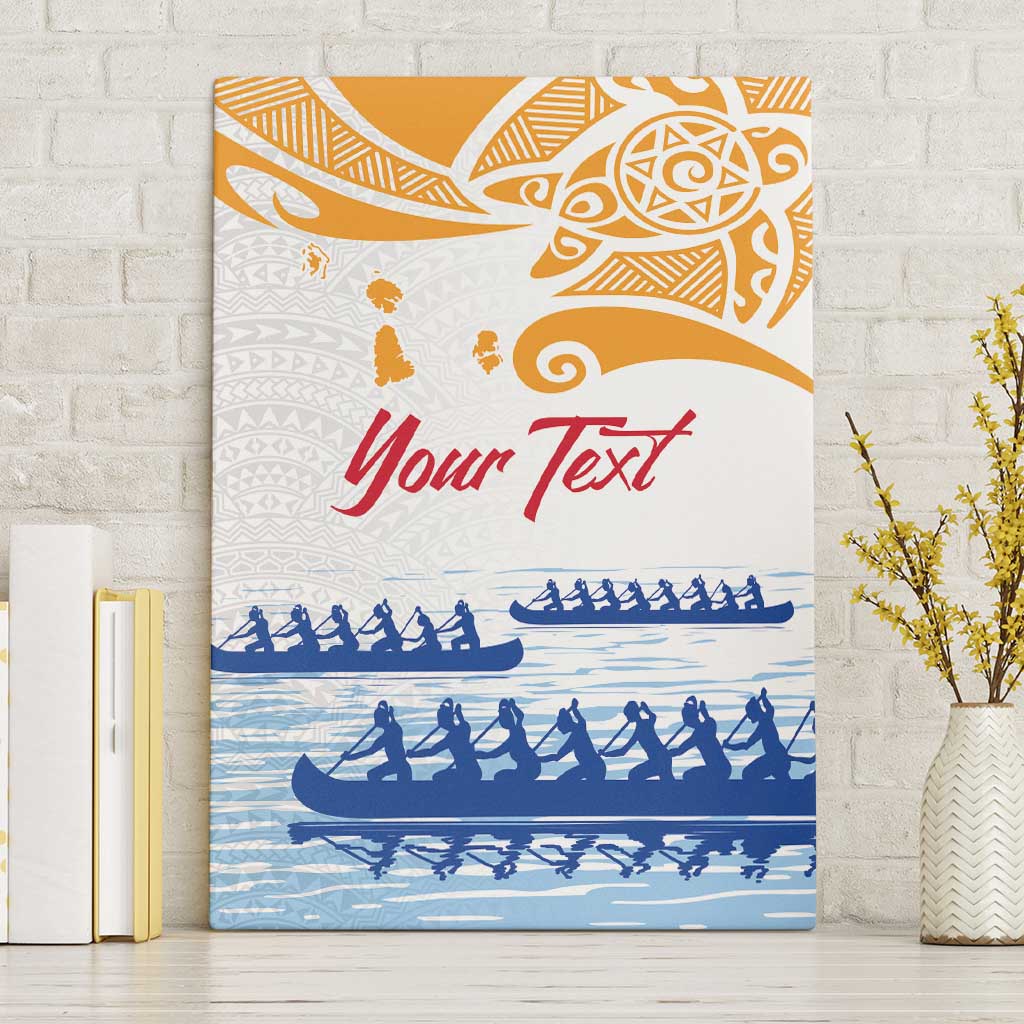 Personalised Hawaiki Nui Va'a French Polynesian Pattern Canvas Wall Art White Color LT03 Without Frame White - Polynesian Pride