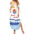 Personalised Hawaiki Nui Va'a French Polynesian Pattern Family Matching Summer Maxi Dress and Hawaiian Shirt White Color