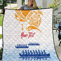 Personalised Hawaiki Nui Va'a French Polynesian Pattern Quilt White Color LT03 White - Polynesian Pride