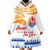 Personalised Hawaiki Nui Va'a French Polynesian Pattern Wearable Blanket Hoodie White Color