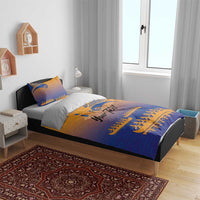 Personalised Hawaiki Nui Va'a French Polynesian Pattern Bedding Set Sunset Color LT03 - Polynesian Pride