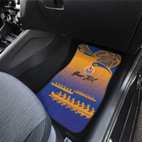 Personalised Hawaiki Nui Va'a French Polynesian Pattern Car Mats Sunset Color LT03 - Polynesian Pride