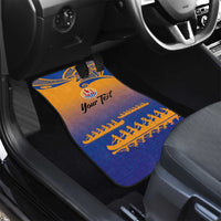 Personalised Hawaiki Nui Va'a French Polynesian Pattern Car Mats Sunset Color LT03 - Polynesian Pride