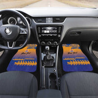 Personalised Hawaiki Nui Va'a French Polynesian Pattern Car Mats Sunset Color LT03 Set 2pcs - Front Yellow - Polynesian Pride