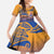 Personalised Hawaiki Nui Va'a French Polynesian Pattern Family Matching Mermaid Dress and Hawaiian Shirt Sunset Color