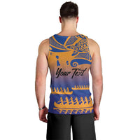 Personalised Hawaiki Nui Va'a French Polynesian Pattern Men Tank Top Sunset Color LT03 - Polynesian Pride
