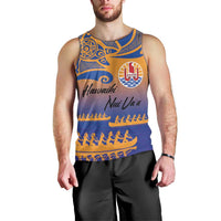 Personalised Hawaiki Nui Va'a French Polynesian Pattern Men Tank Top Sunset Color LT03 - Polynesian Pride