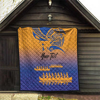 Personalised Hawaiki Nui Va'a French Polynesian Pattern Quilt Sunset Color LT03 - Polynesian Pride