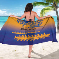 Personalised Hawaiki Nui Va'a French Polynesian Pattern Sarong Sunset Color LT03 - Polynesian Pride