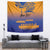 Personalised Hawaiki Nui Va'a French Polynesian Pattern Tapestry Sunset Color