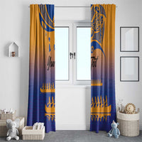 Personalised Hawaiki Nui Va'a French Polynesian Pattern Window Curtain Sunset Color LT03 - Polynesian Pride