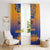 Personalised Hawaiki Nui Va'a French Polynesian Pattern Window Curtain Sunset Color