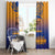 Personalised Hawaiki Nui Va'a French Polynesian Pattern Window Curtain Sunset Color