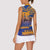 Personalised Hawaiki Nui Va'a French Polynesian Pattern Women Sleeveless Polo Shirt Sunset Color