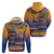 Personalised Hawaiki Nui Va'a French Polynesian Pattern Zip Hoodie Sunset Color