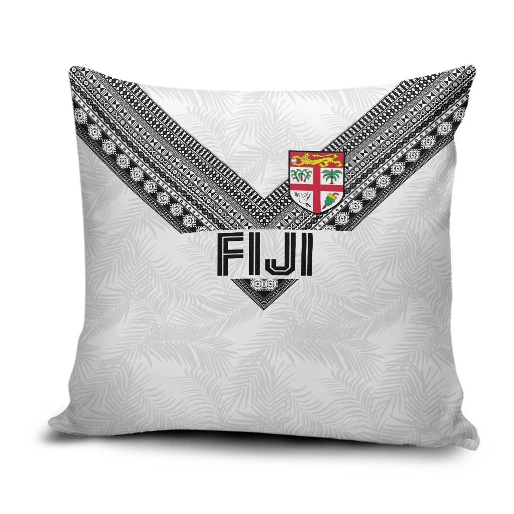 Rugby Fiji Pillow Cover Fijian Masi Tribal Sporty Style White Color LT03 White - Polynesian Pride