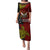 Papua New Guinea Western Province Puletasi PNG Birds Of Paradise Polynesian Arty Style LT03 Long Dress Red - Polynesian Pride