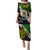 Personalised Papua New Guinea Western Highlands Province Puletasi PNG Birds Of Paradise Polynesian Arty Style LT03 Long Dress Green - Polynesian Pride