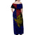 Papua New Guinea West New Britain Province Off Shoulder Maxi Dress PNG Birds Of Paradise Polynesian Arty Style LT03 - Polynesian Pride