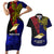 Personalised Papua New Guinea West New Britain Province Couples Matching Short Sleeve Bodycon Dress and Hawaiian Shirt PNG Birds Of Paradise Polynesian Arty Style LT03 Blue - Polynesian Pride