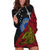 Personalised Papua New Guinea Sandaun Province Hoodie Dress PNG Birds Of Paradise Polynesian Arty Style LT03 Red - Polynesian Pride