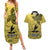 Papua New Guinea National Capital District Couples Matching Summer Maxi Dress and Hawaiian Shirt PNG Birds Of Paradise Polynesian Arty Style LT03 Yellow - Polynesian Pride