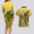 Personalised Papua New Guinea National Capital District Couples Matching Long Sleeve Bodycon Dress and Hawaiian Shirt PNG Birds Of Paradise Polynesian Arty Style LT03 - Polynesian Pride