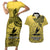 Personalised Papua New Guinea National Capital District Couples Matching Short Sleeve Bodycon Dress and Hawaiian Shirt PNG Birds Of Paradise Polynesian Arty Style LT03 Yellow - Polynesian Pride