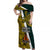 Papua New Guinea Jiwaka Province Off Shoulder Maxi Dress PNG Birds Of Paradise Polynesian Arty Style LT03 Women Yellow - Polynesian Pride