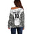 Custom Fiji Pacific Rugby 2024 Off Shoulder Sweater Tapa Tribal and Fijian Masi Pattern