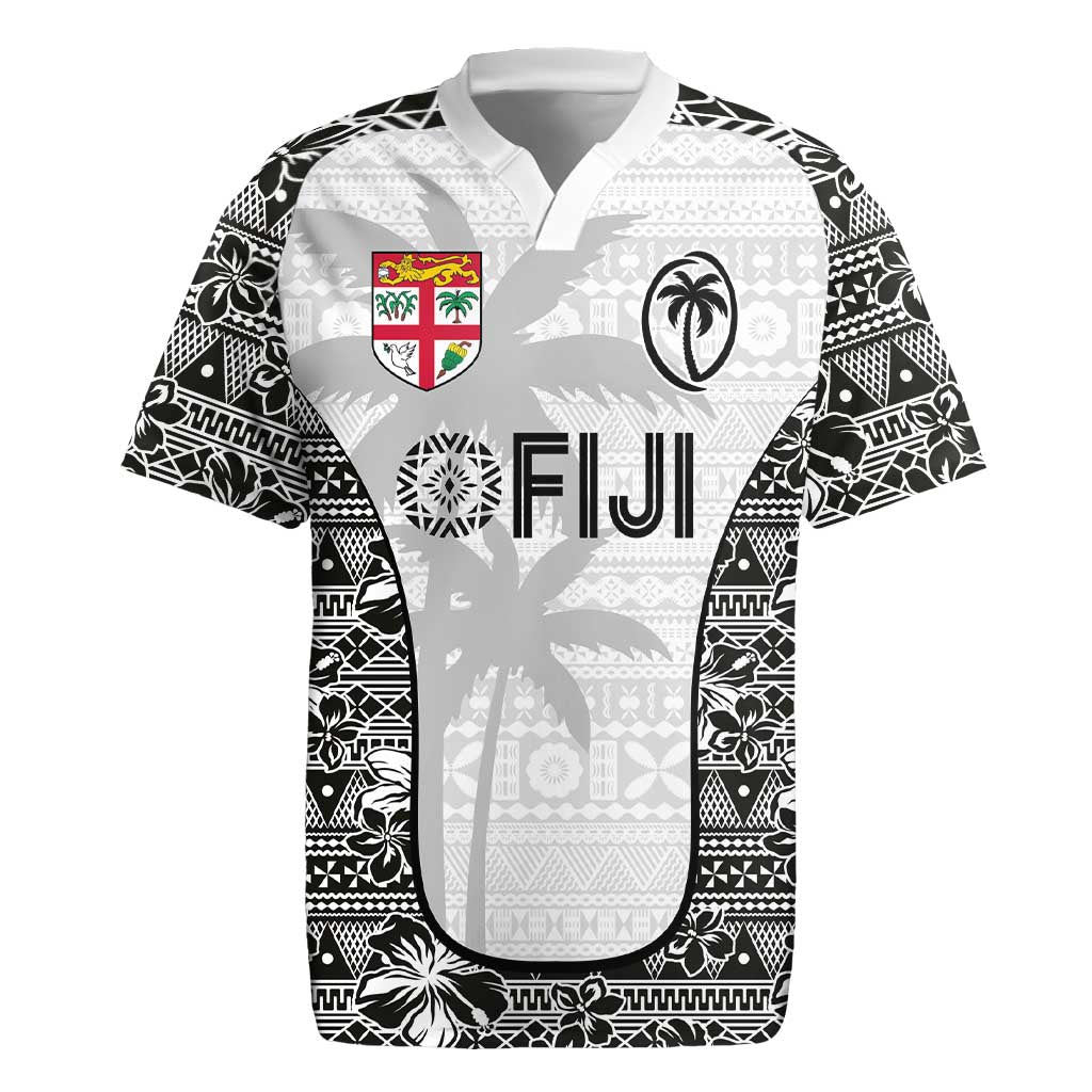 Custom Fiji Pacific Rugby 2024 Rugby Jersey Tapa Tribal and Fijian Masi Pattern LT03 White - Polynesian Pride