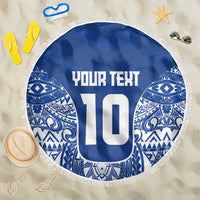 Custom Samoa Pacific Rugby 2024 Beach Blanket Polynesian Pacific Tribal Pattern LT03 One Size 150cm Blue - Polynesian Pride